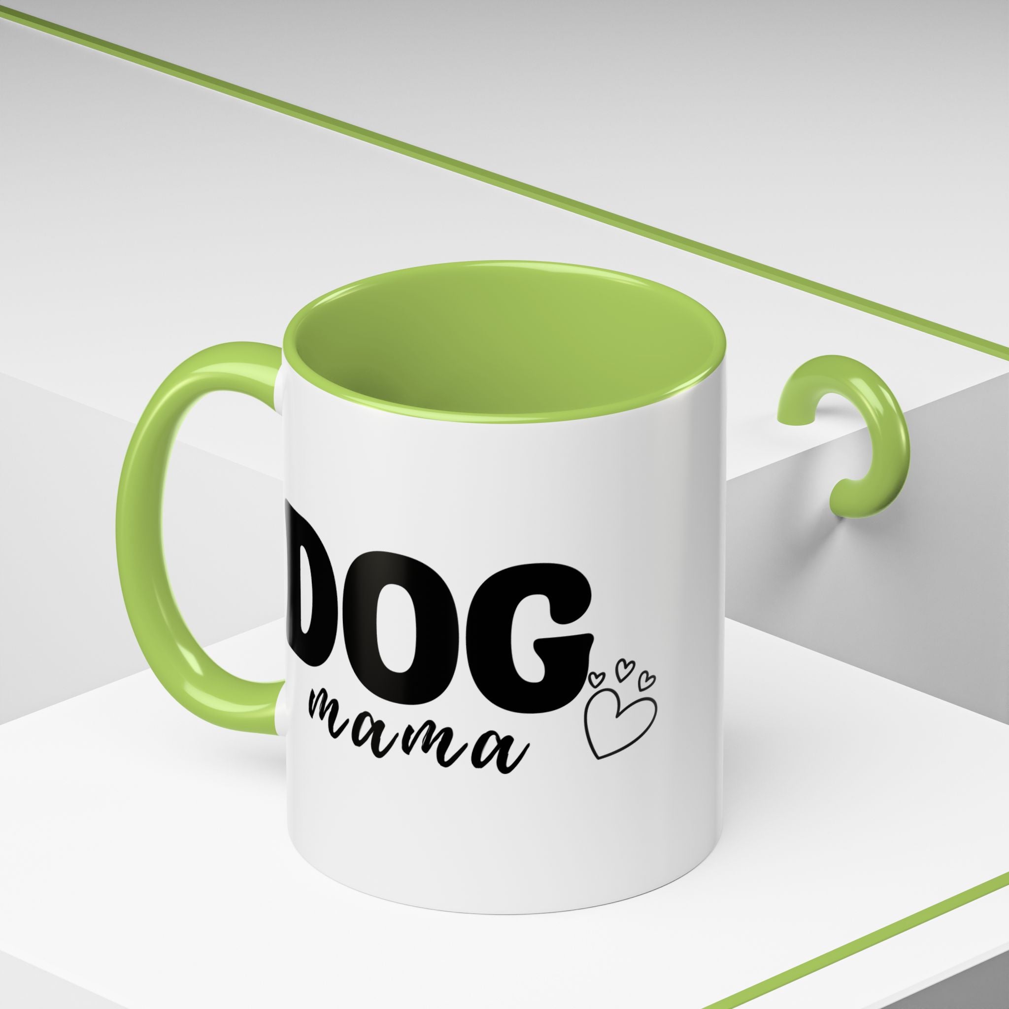 Dog Mama Accent Coffee Mug — Cute Black & White Pet Lover Gift (11/15oz)