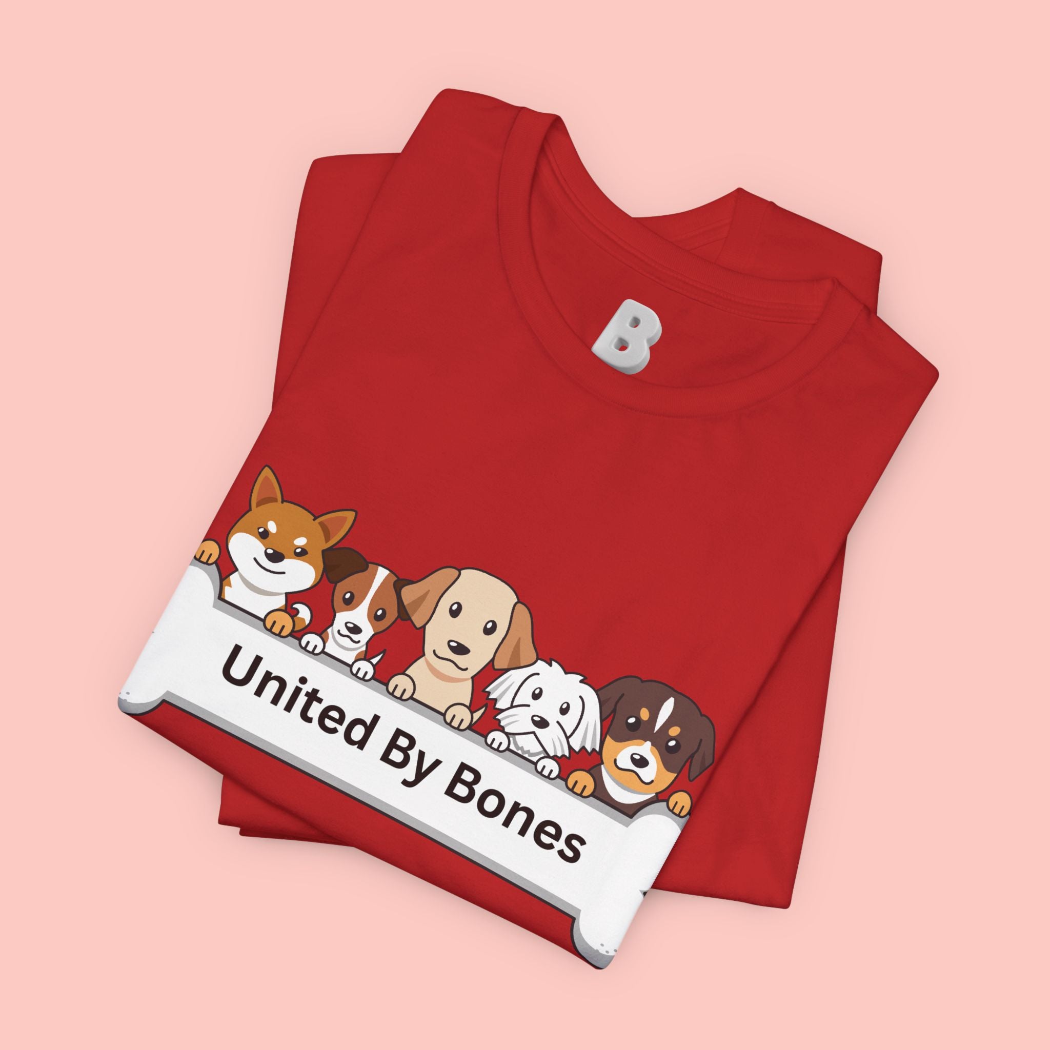 Dog Lover T‑Shirt — "United By Bones" Cute Cartoon Dogs Tee