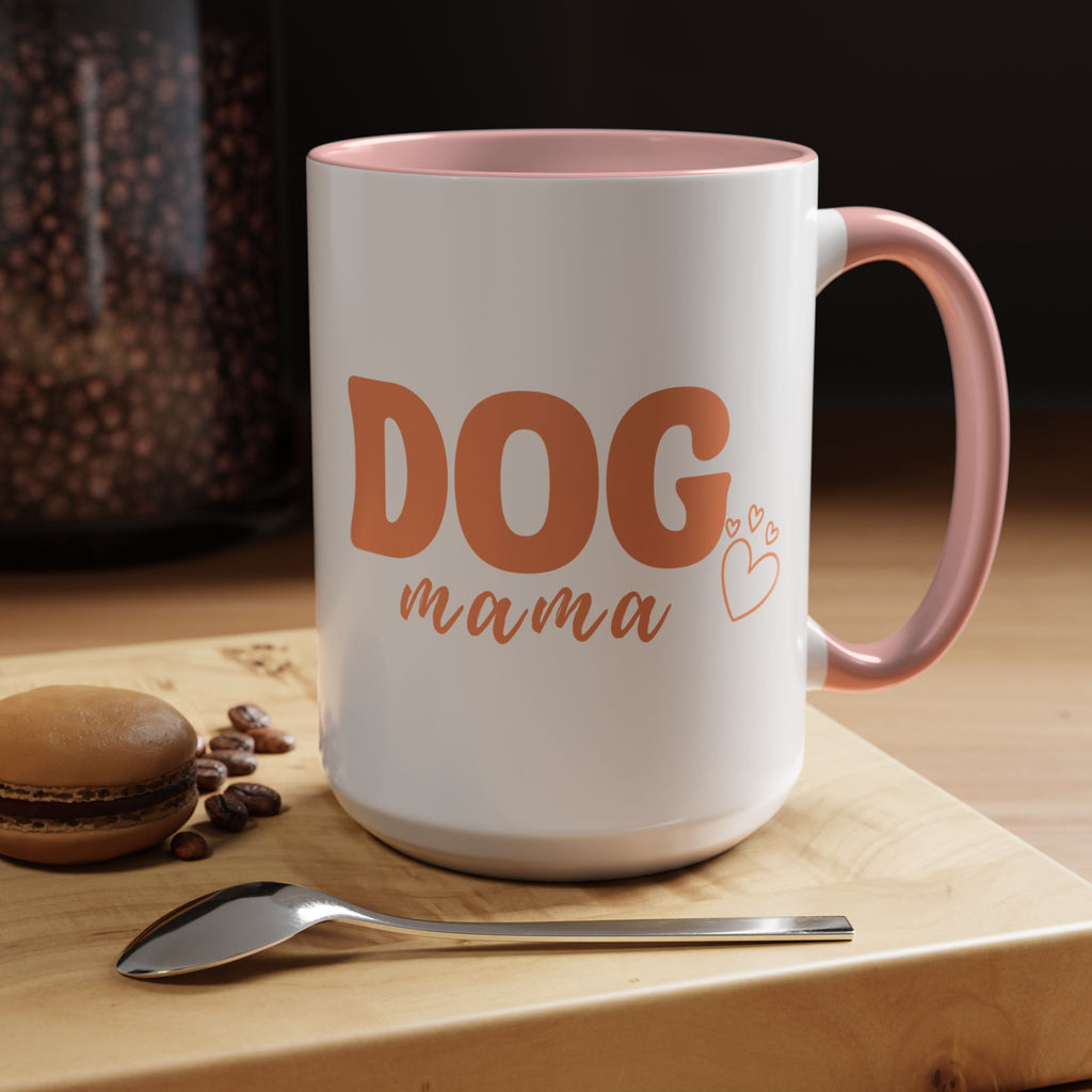 Dog Mama Coffee Mug — Cute Heart Accent Ceramic Mug (11/15 oz)