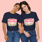 Proud Dog Mom Tee – Floral Retro Heart Design