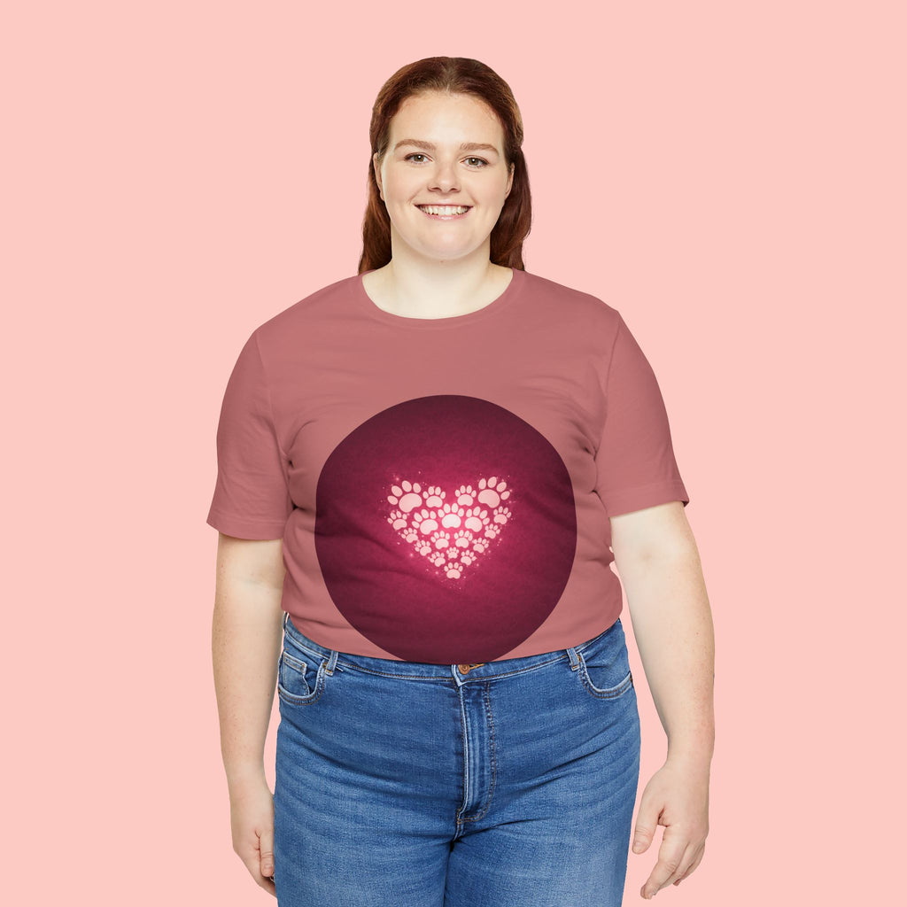 Paw Print Heart T‑Shirt — Cute Pet Lover Tee