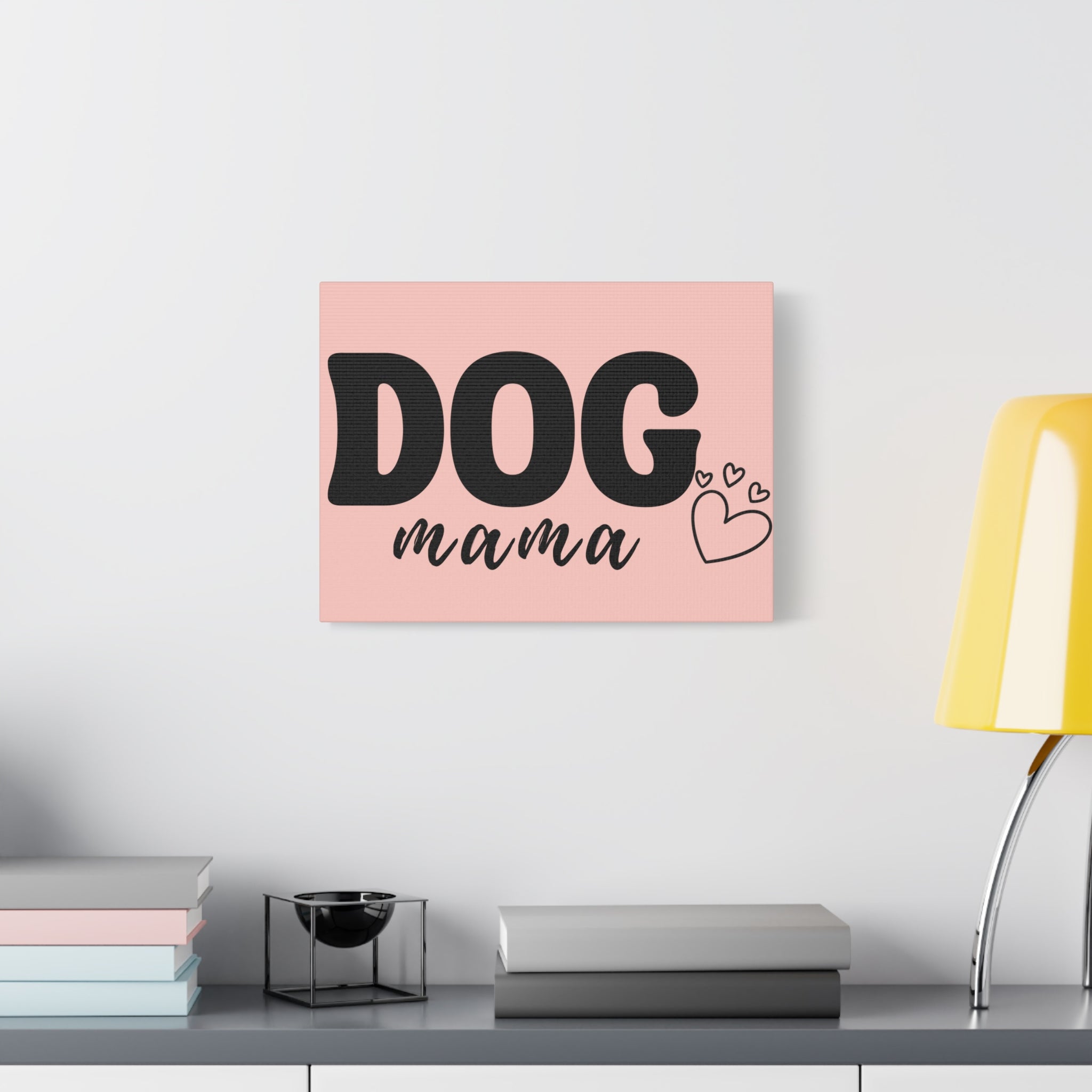 Dog Mama Pink Canvas Wall Art — Heart Pet Mom Decor