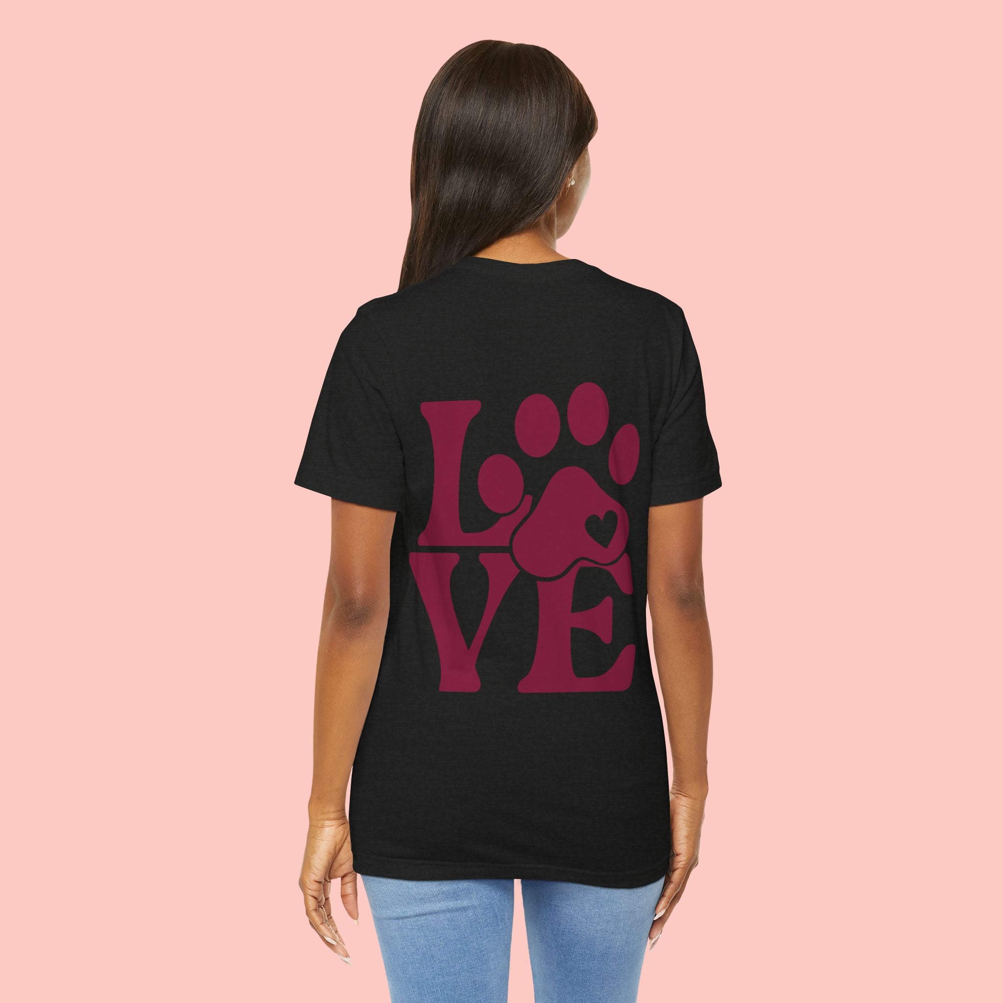 Dog Paw "LOVE" Tee - Pet Lover Graphic T-Shirt