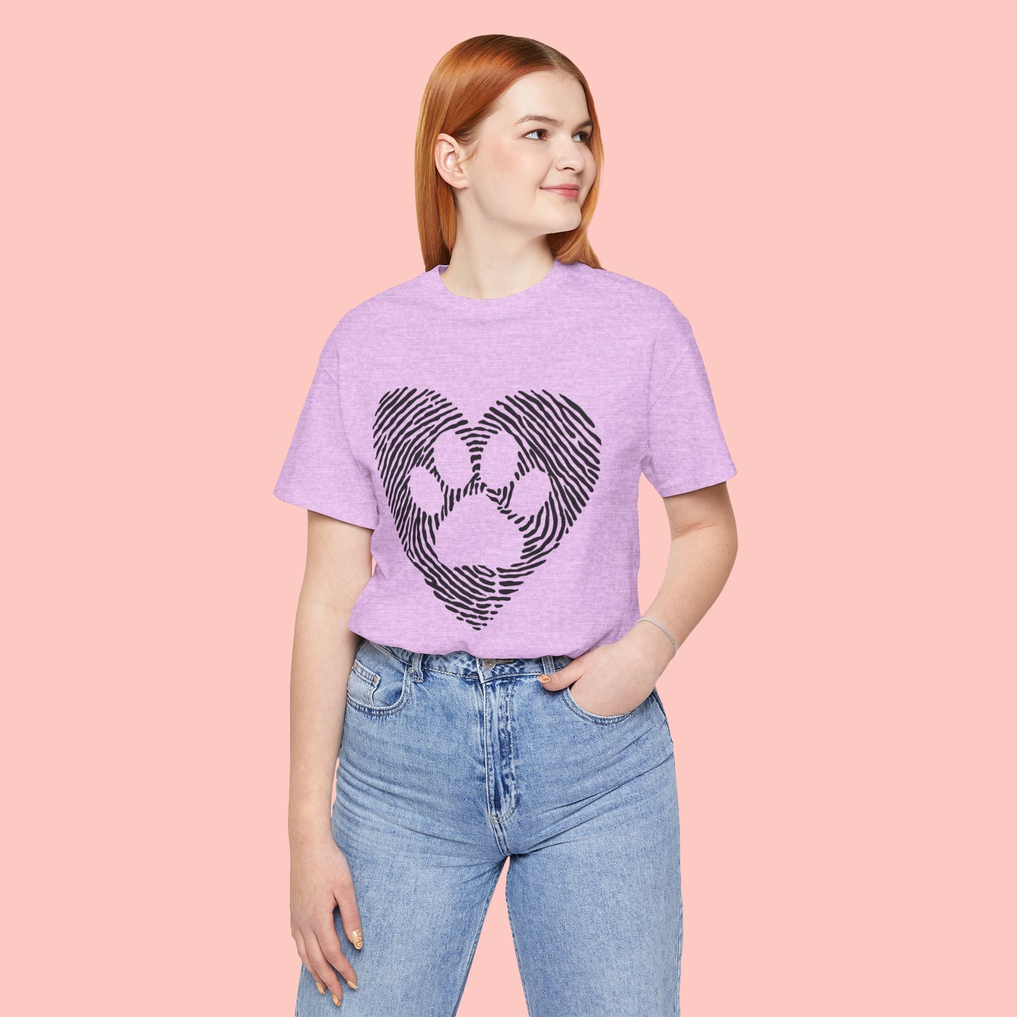 Fingerprint Heart Paw T-Shirt — Dog Paw Love Tee