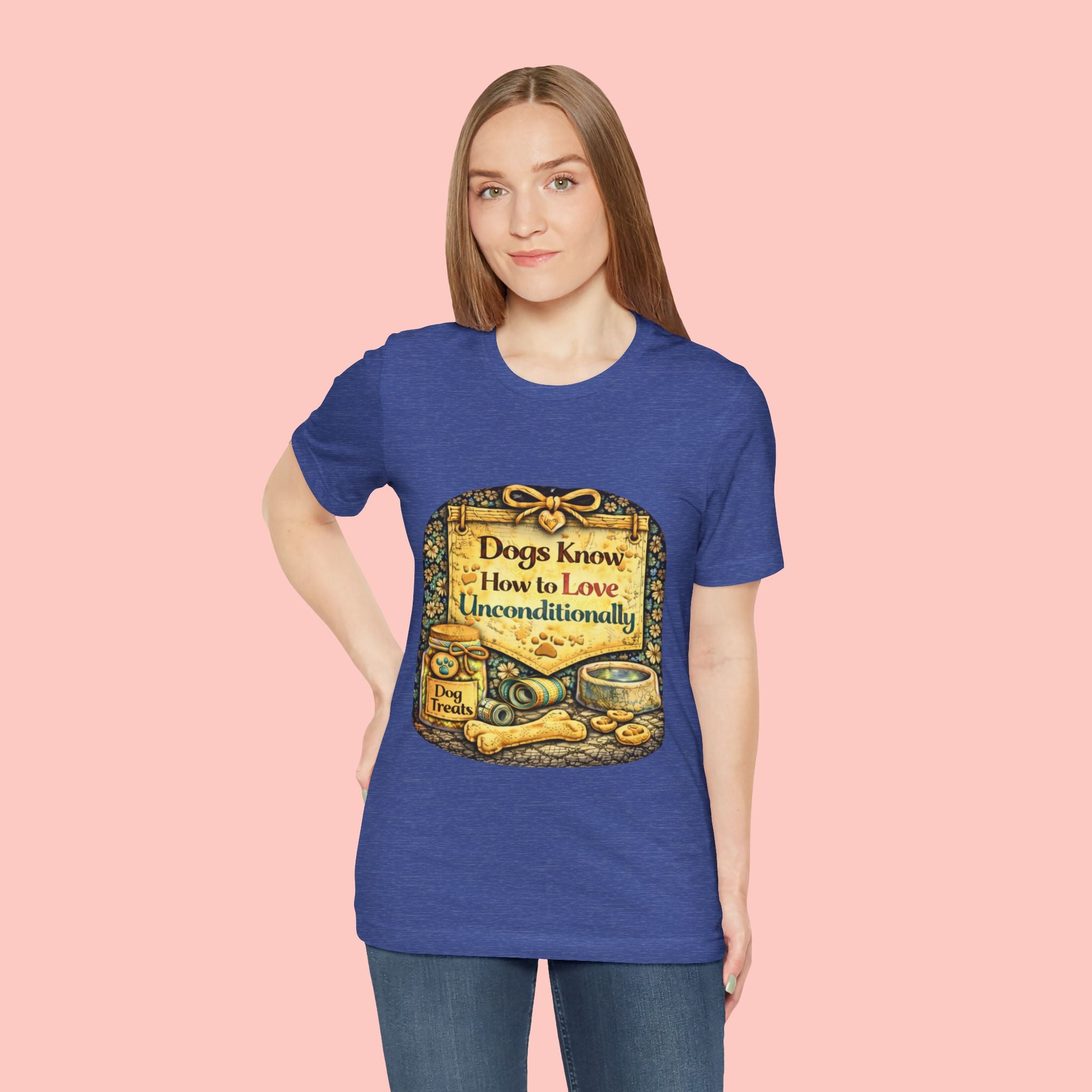 Dog Lovers T‑Shirt – "Dogs Know How to Love Unconditionally" Vintage Design