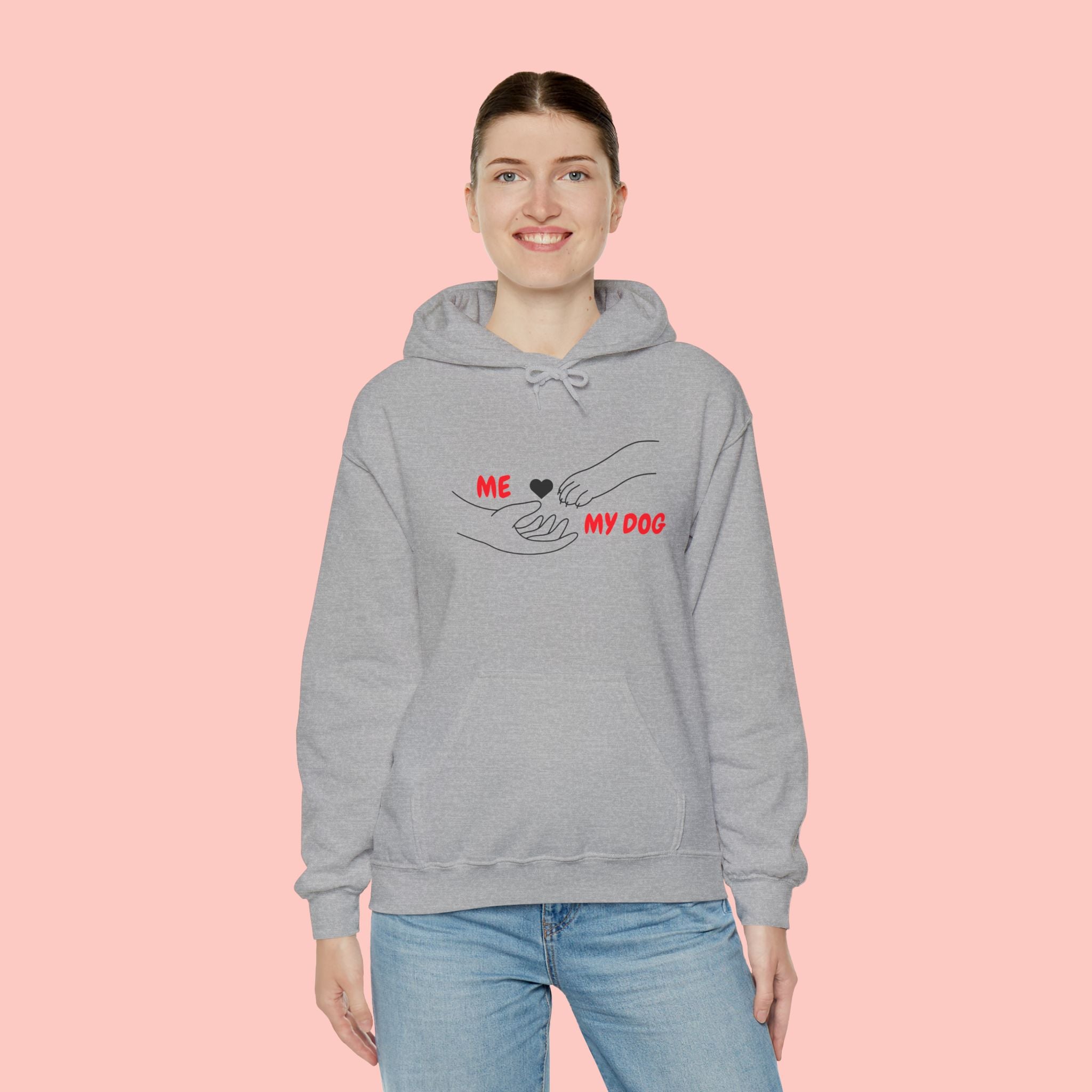 Dog Lover Hoodie - "Me  My Dog" Minimalist Paw Heart Sweatshirt