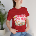 Proud Dog Mom Tee – Floral Retro Heart Design