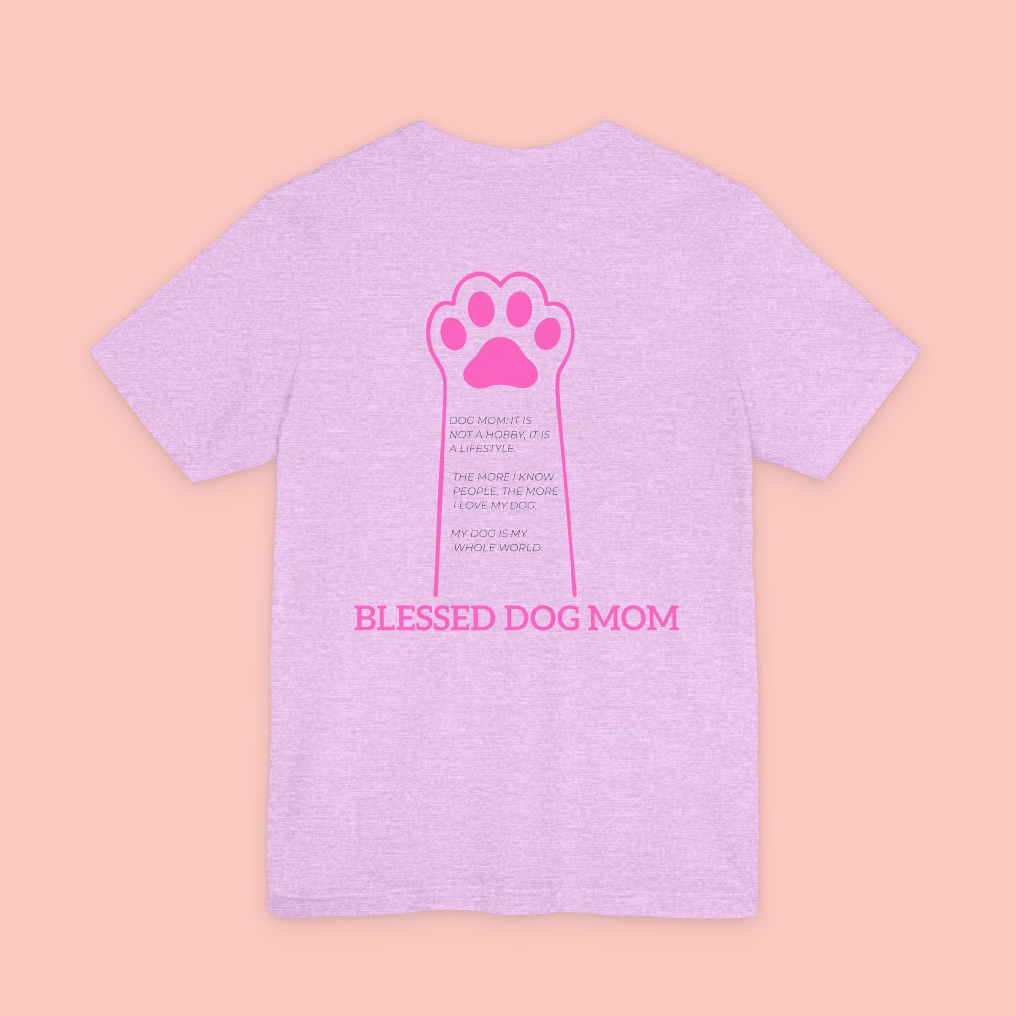 Blessed Dog Mom T-Shirt — Pink Paw Graphic Dog Lover Tee