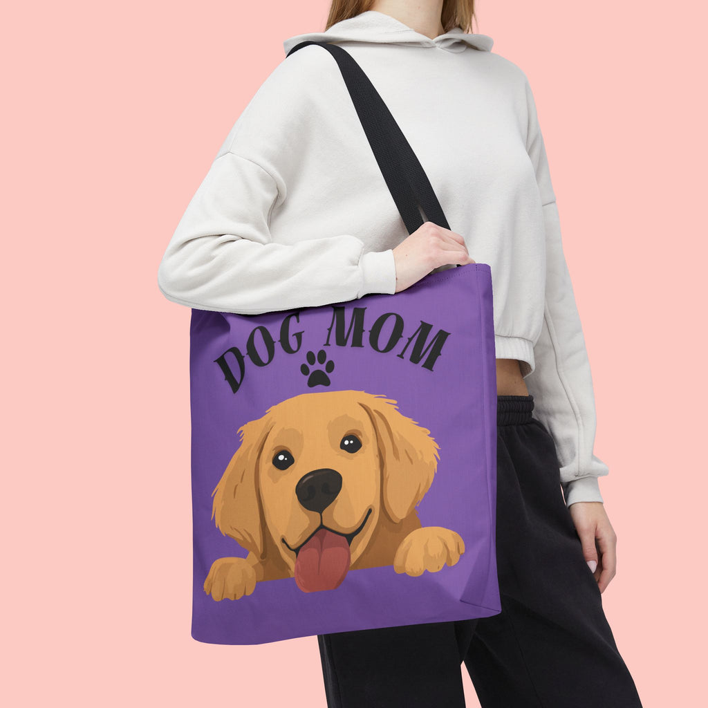 Dog Mom Tote Bag — Cute Golden Retriever Paw Print All-Over-Print Tote