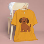 Dachshund Puppy Graphic T-Shirt — Cute Brown Dog Tee