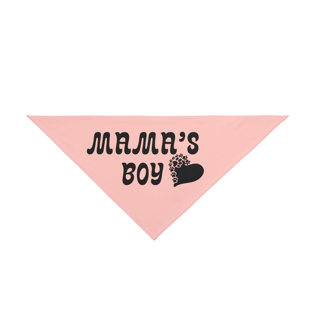 Mama's Boy Pet Bandana – Cute Pink Dog/Cat Bandana with Heart Paw Graphic