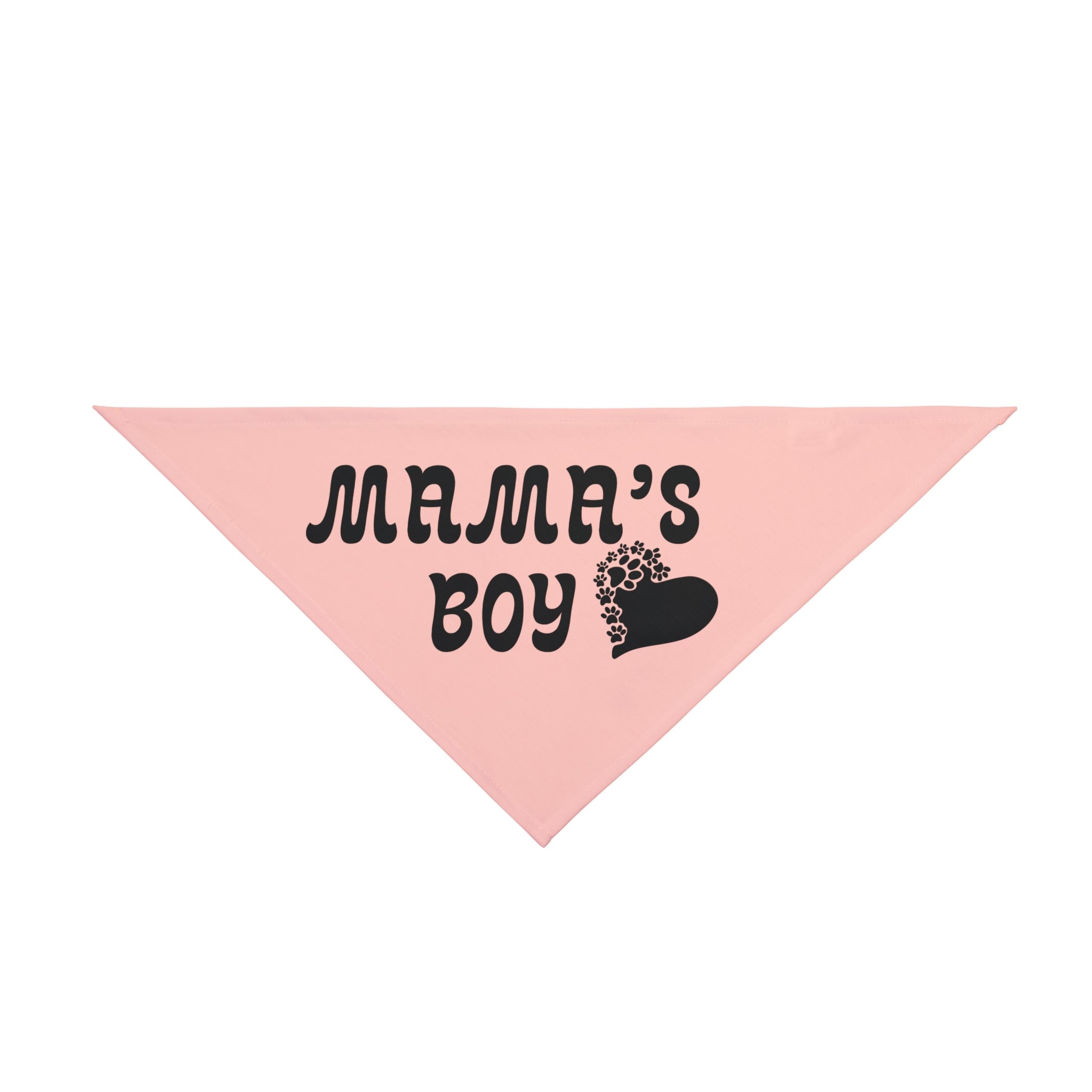 Mama's Boy Pet Bandana – Cute Pink Dog/Cat Bandana with Heart Paw Graphic