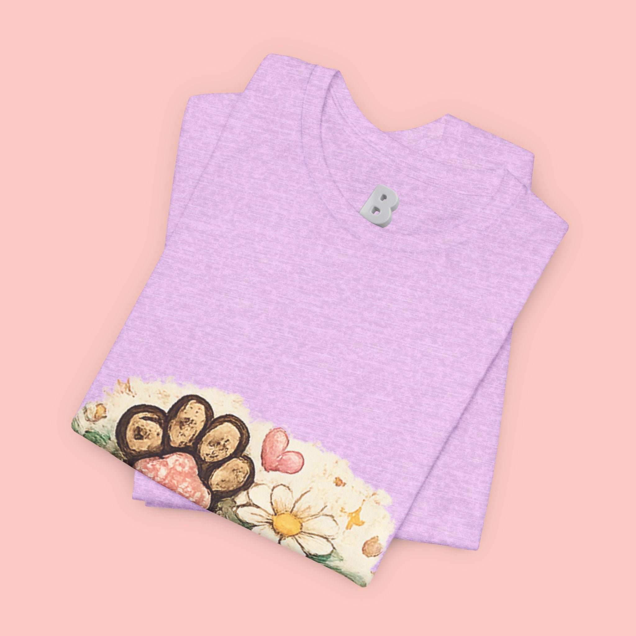 Dog Paw Floral T-Shirt — Cute Paw Print, Bone & Daisies Tee