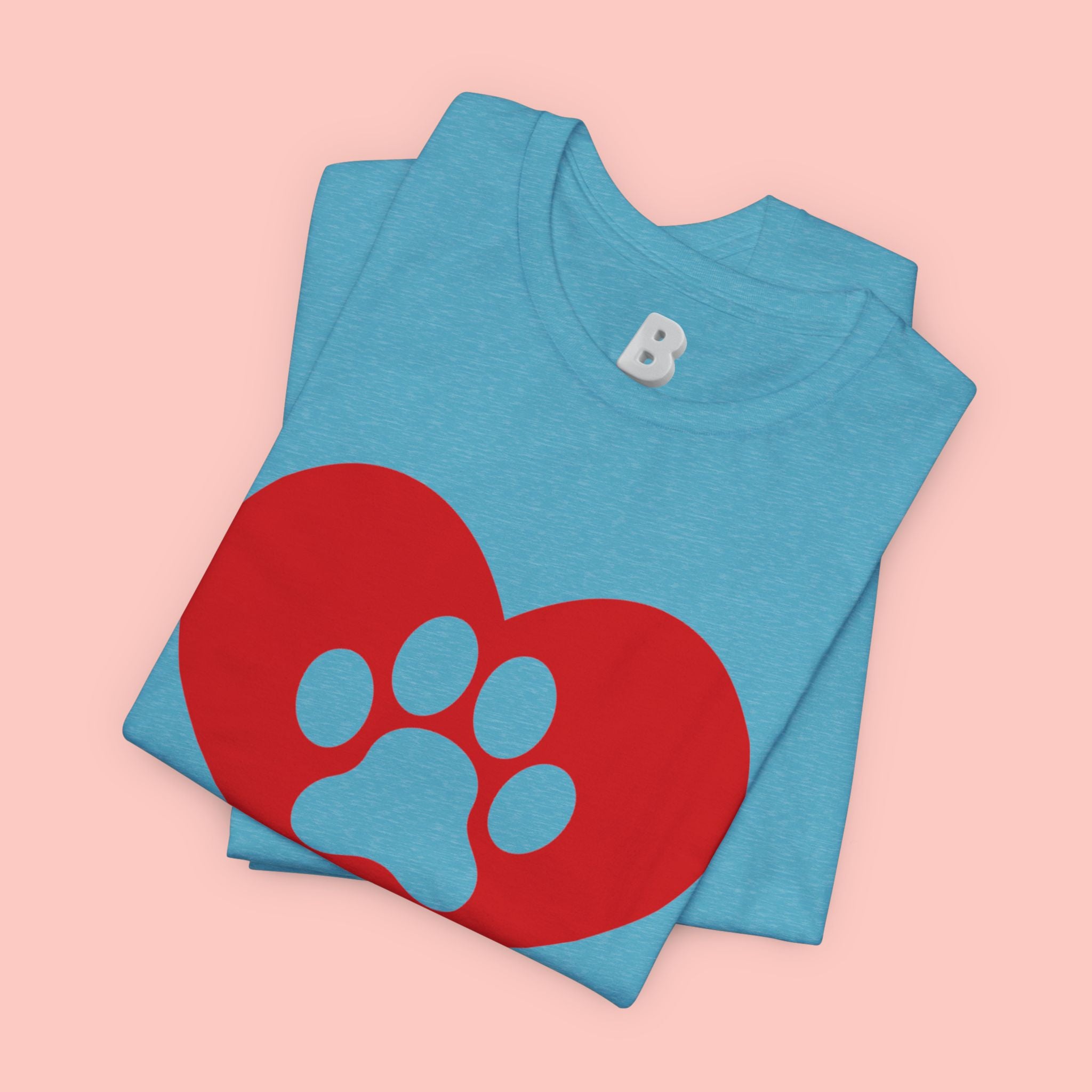 Pet Lover T-Shirt — Red Heart Paw Print Tee