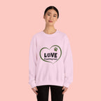 Dog Mom Heart Crewneck Sweatshirt — "LOVE Proud Dog Mom" Graphic