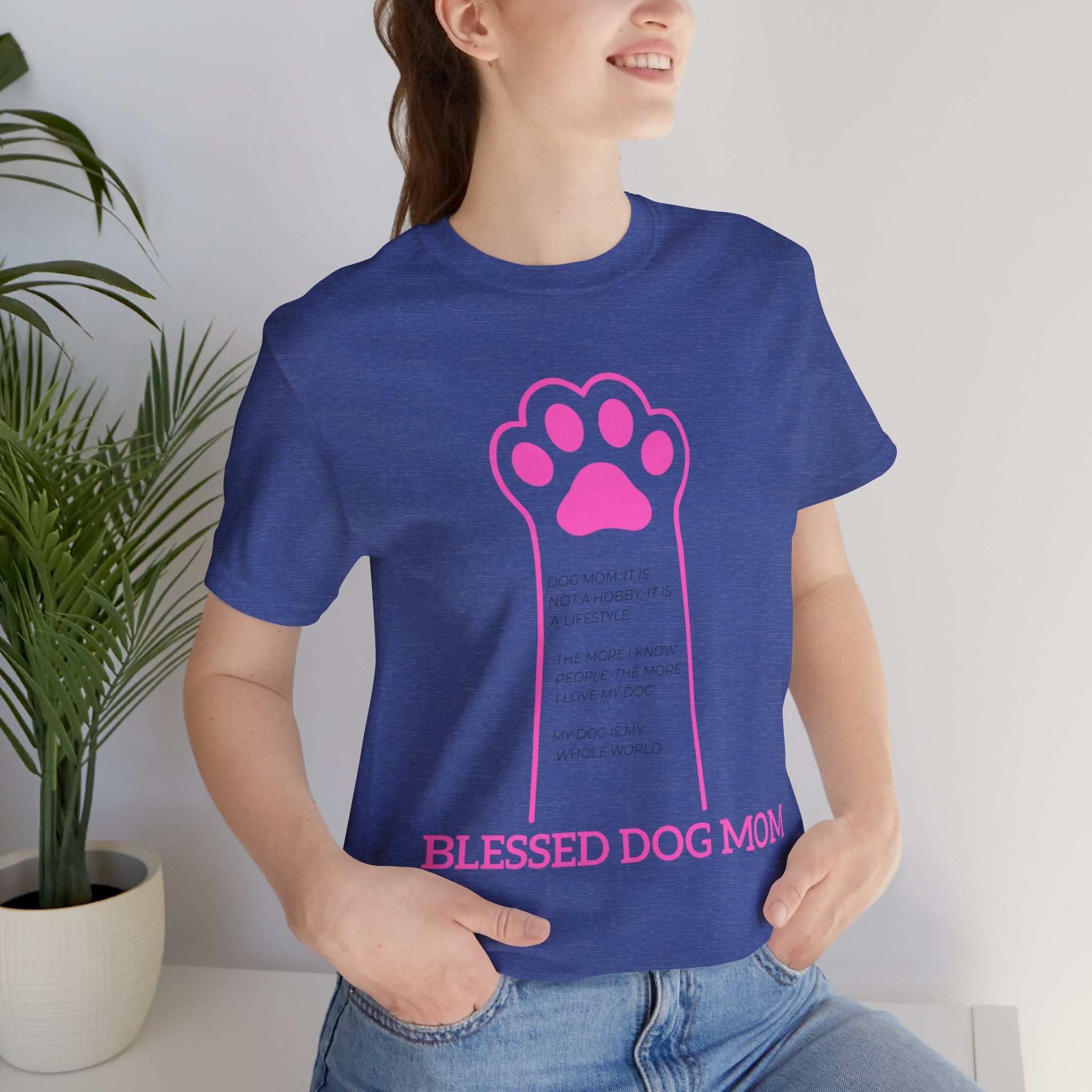 Blessed Dog Mom T-Shirt — Pink Paw Graphic Tee