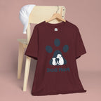 Dog Mom T‑Shirt — Paw Print with Dog & Puppy Graphic
