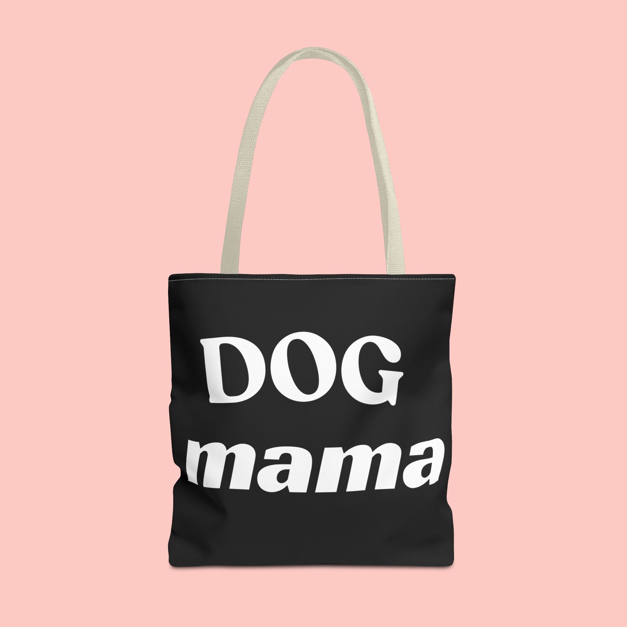 Dog Mama Tote Bag — Black Canvas Pet Lover Tote