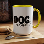 Dog Mama Accent Coffee Mug — Cute Black & White Pet Lover Gift (11/15oz)