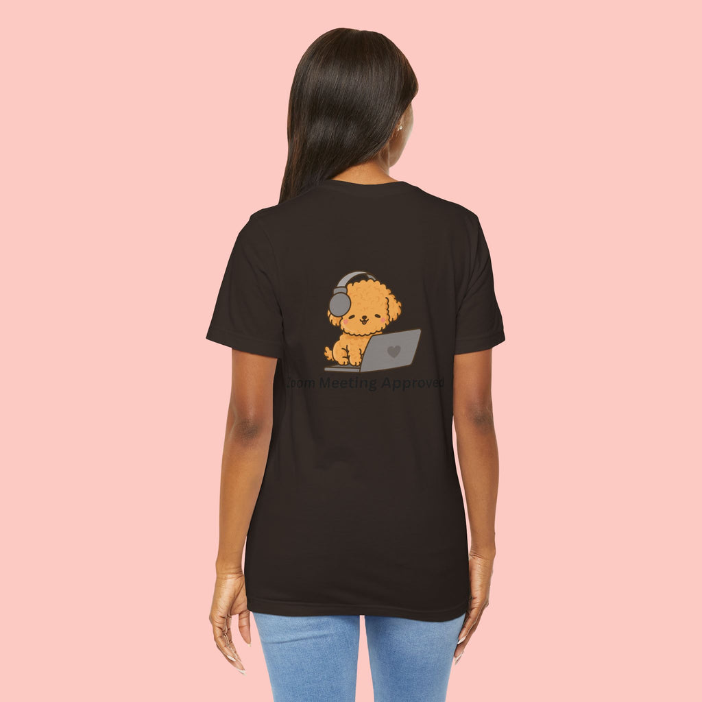 Cute Dog 'Zoom Meeting Approved' Tee - Remote Work Humor T-Shirt