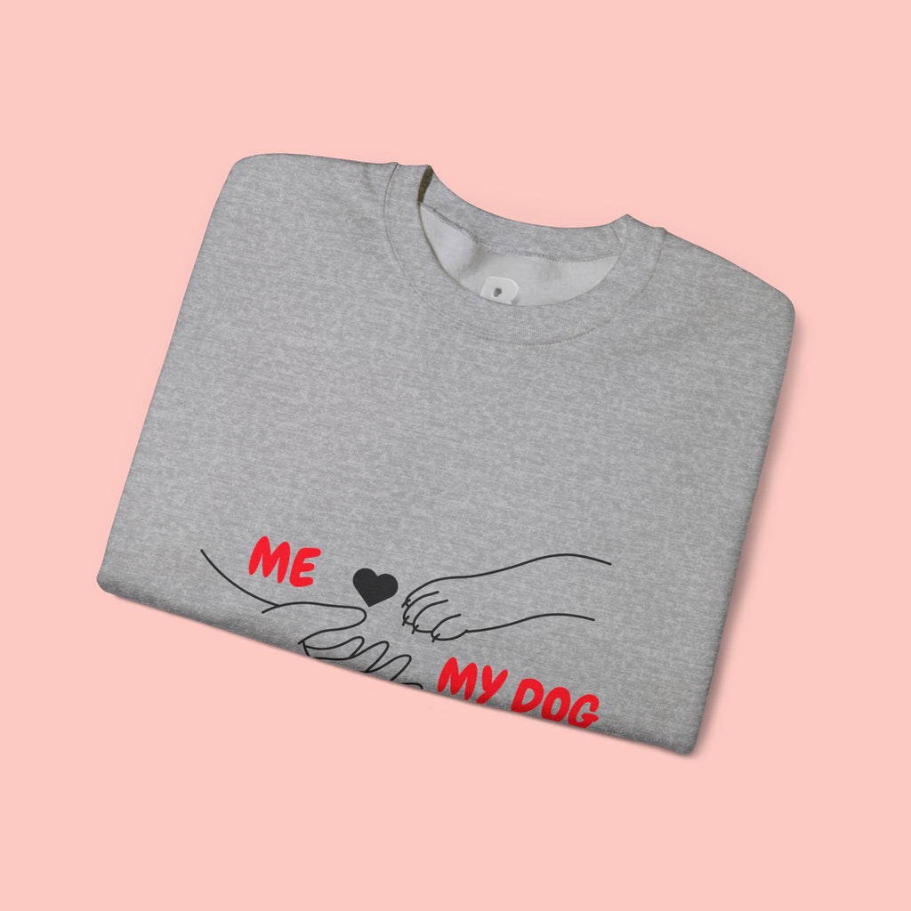 Dog Lover Crewneck Sweatshirt — "Me  My Dog" Minimalist Paw Print Design