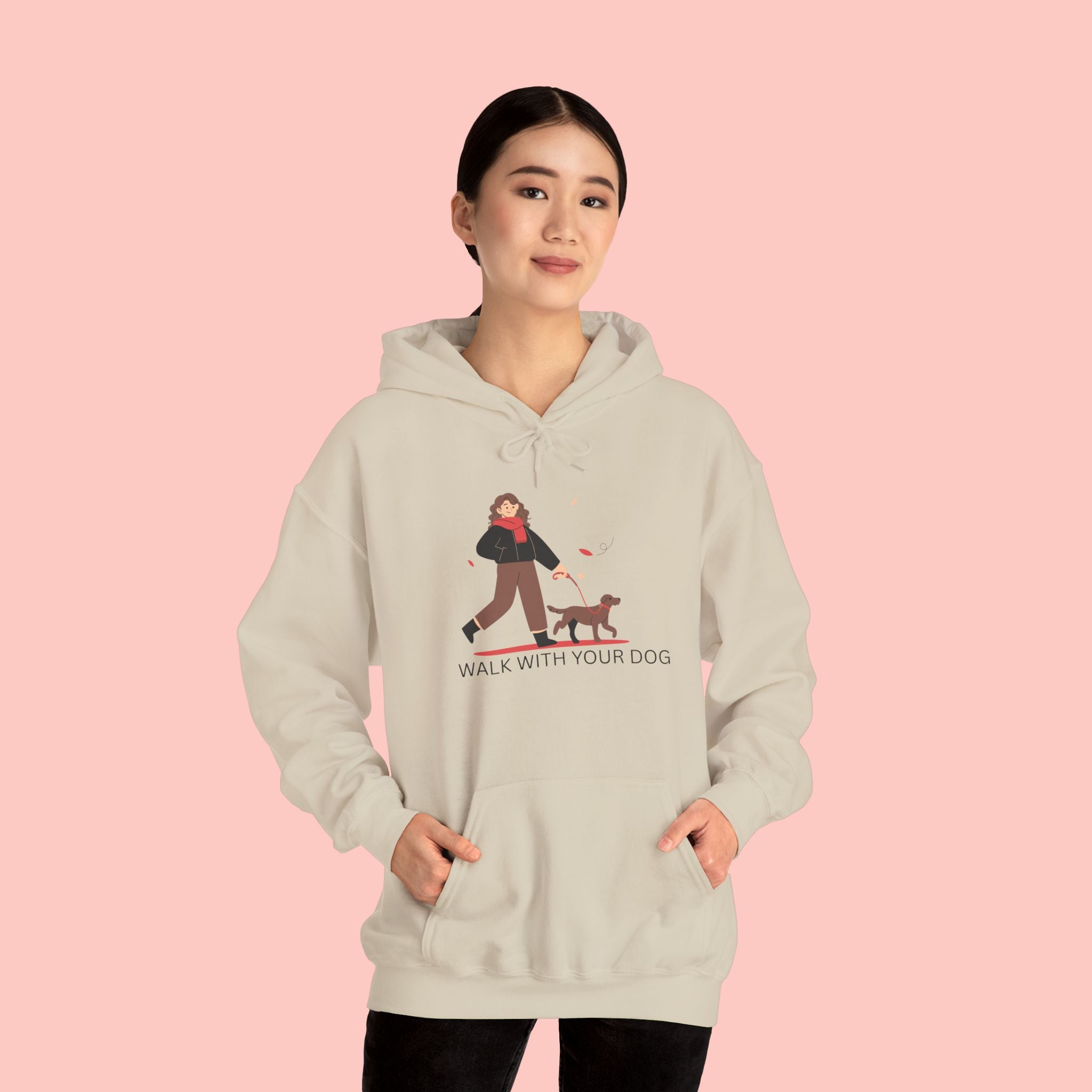 Dog Walk Hoodie — "Walk With Your Dog" Cozy Pet Lover Sweatshirt