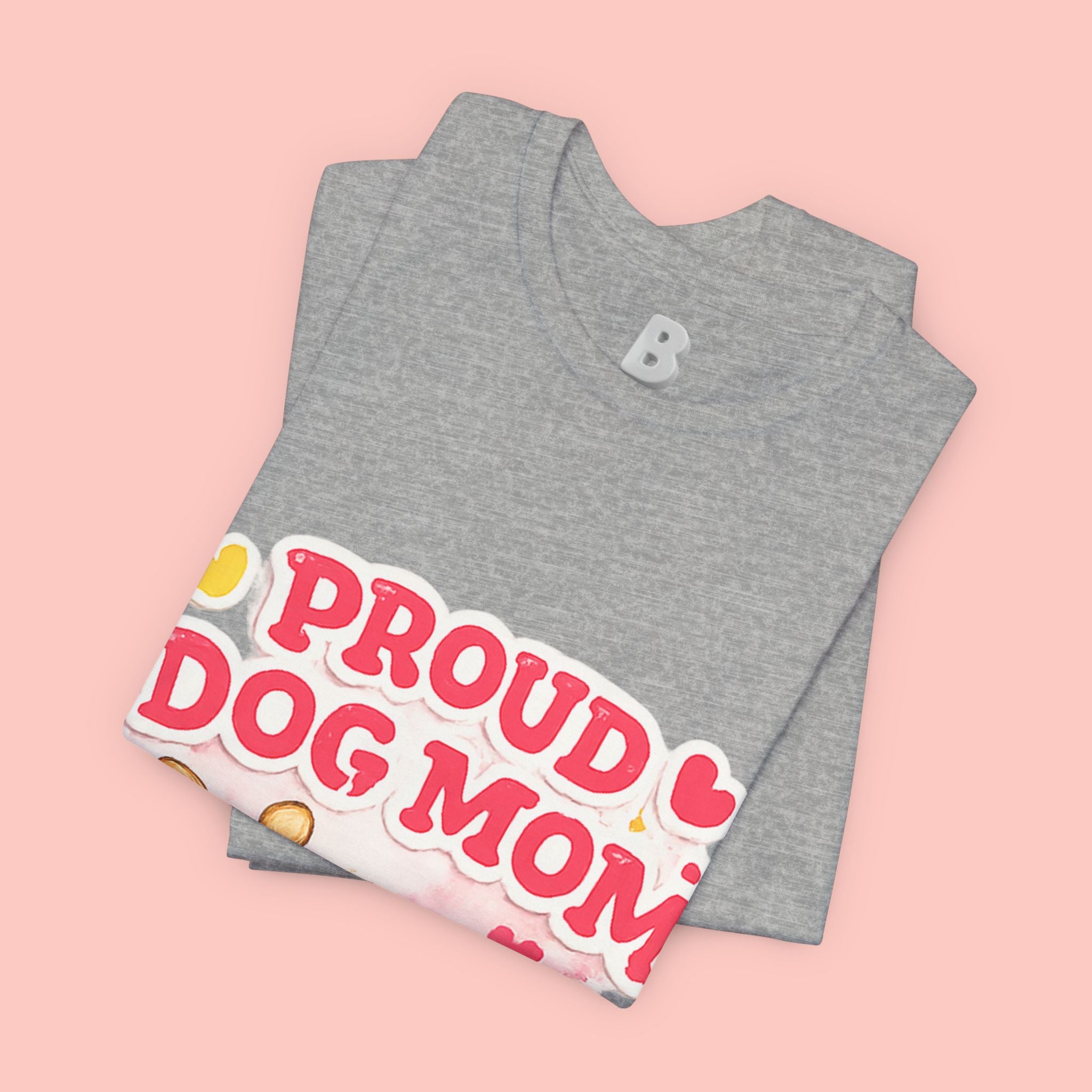 Proud Dog Mom Tee – Floral Retro Heart Design