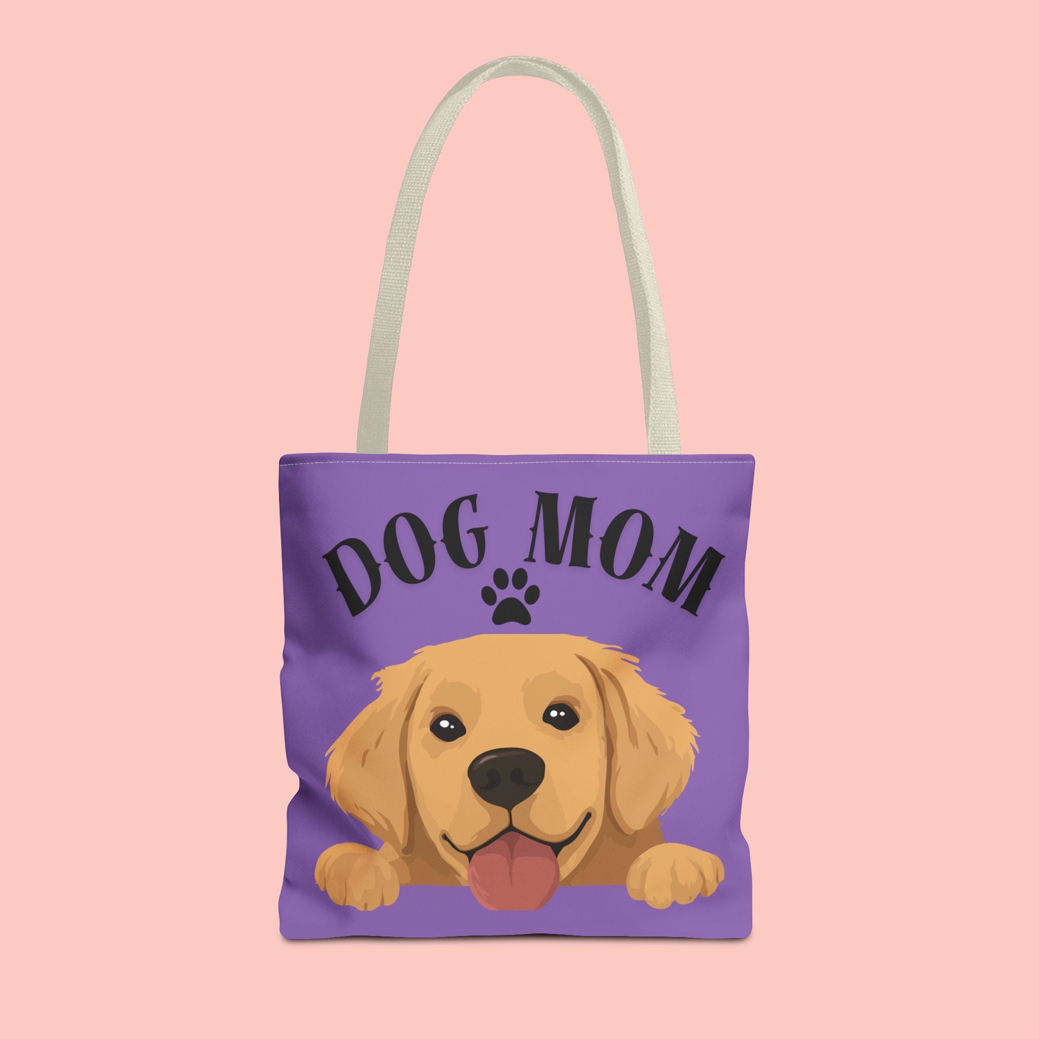 Dog Mom Tote Bag — Cute Golden Retriever Paw Print All-Over-Print Tote