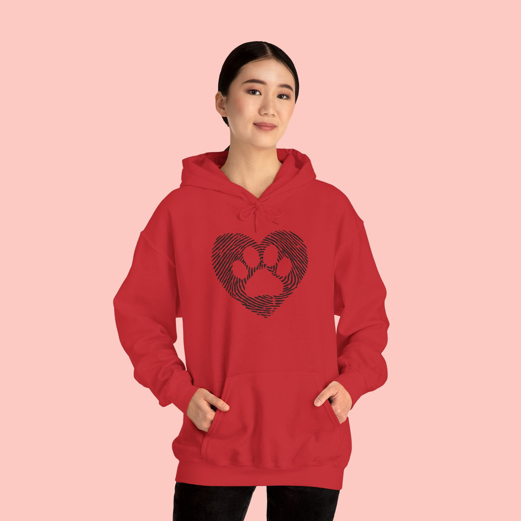 Heart Paw Print Hoodie — Dog Lover Heart Paw Graphic Sweatshirt