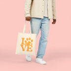 Love Paw Tote Bag — Cute Pet Lover Canvas Tote (LOVE with Paw Print)
