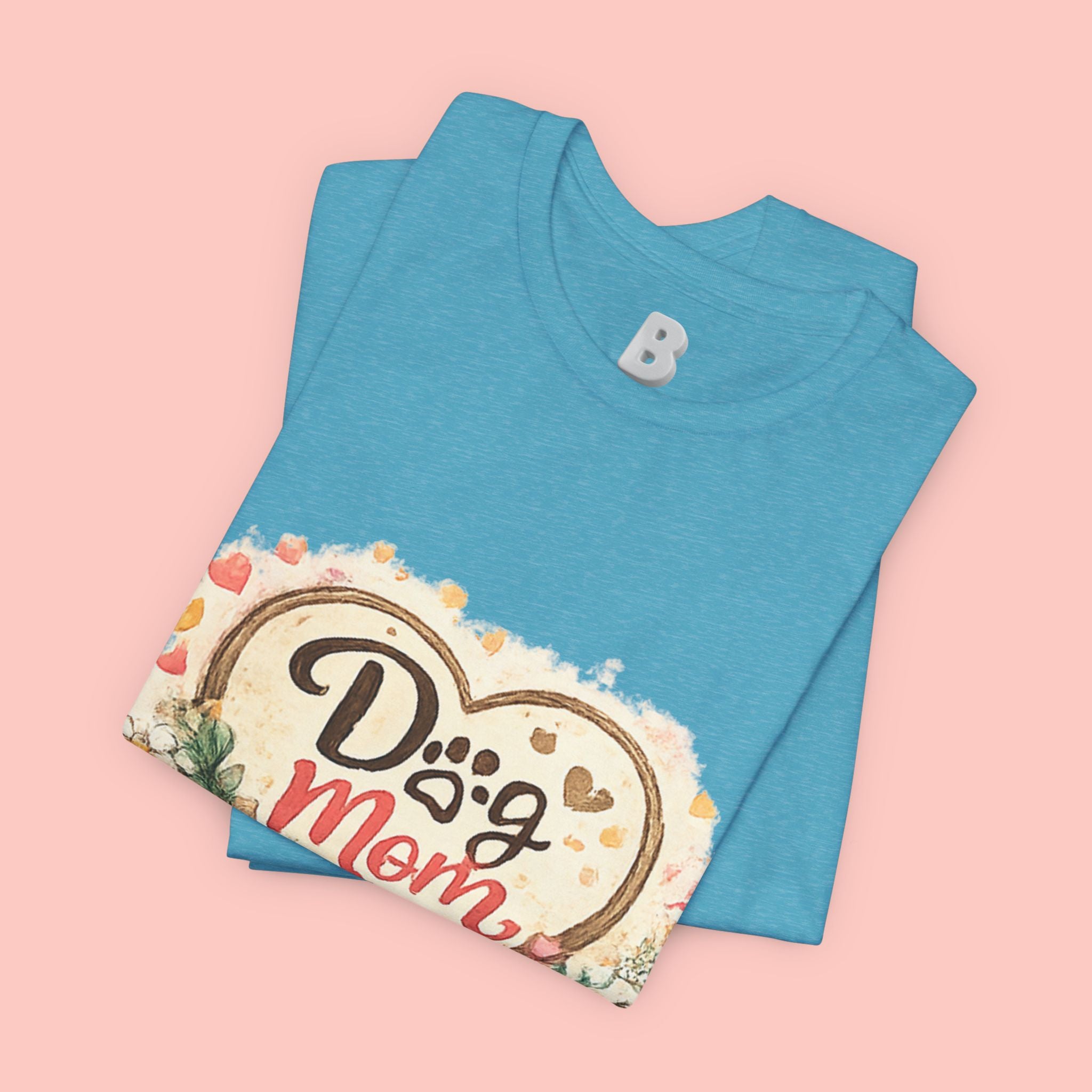 Dog Mom T-Shirt – Floral Heart Paw Design