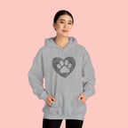 Heart Paw Print Hoodie — Dog Lover Heart Paw Graphic Sweatshirt