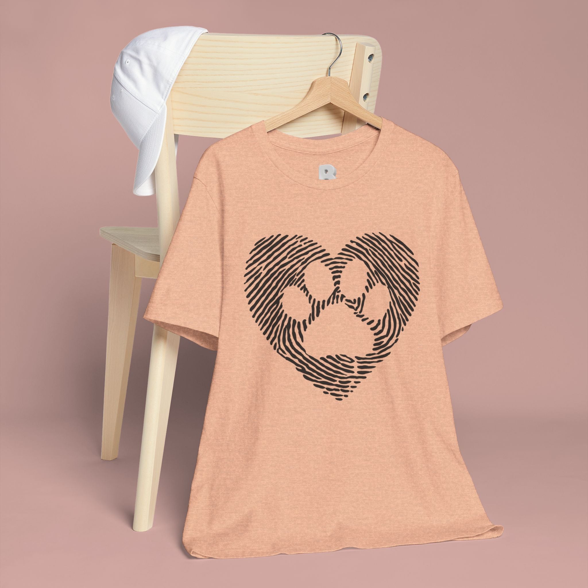 Fingerprint Heart Paw T-Shirt — Dog Paw Love Tee