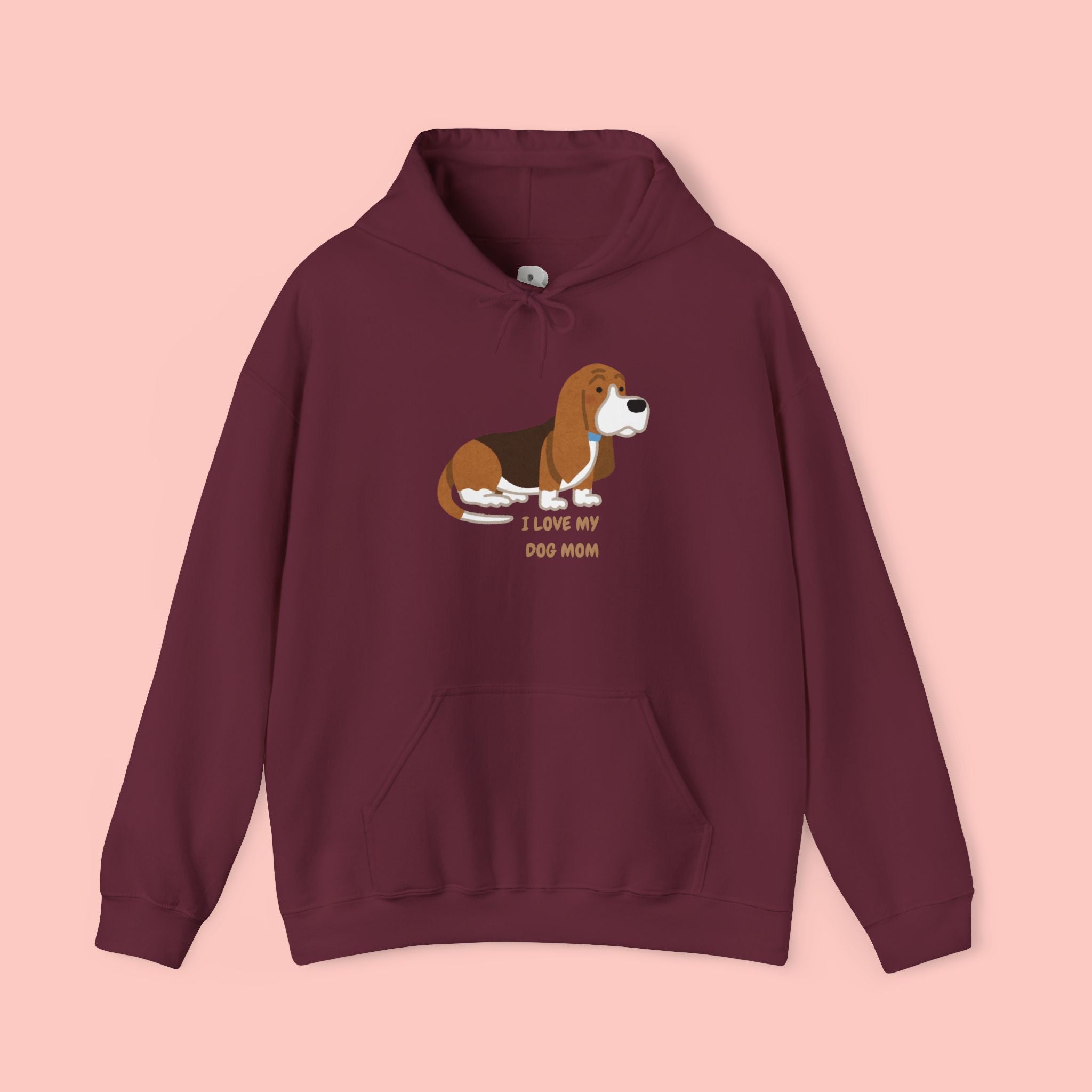 Dog Mom Hoodie — Cute Basset Hound I Love My Dog Mom Sweatshirt