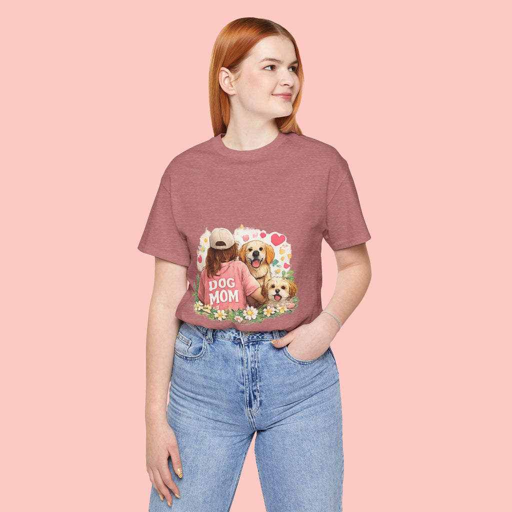 Dog Mom T-Shirt — Cute Floral Puppy Tee for Dog Lovers