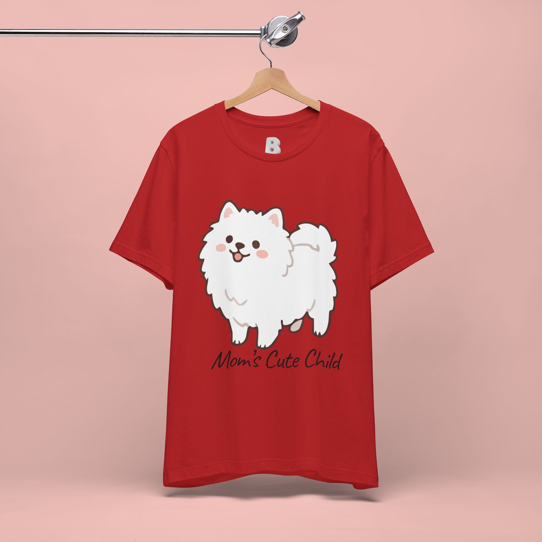Cute Fluffy Pomeranian Tee — "Mom's Cute Child" Dog T-Shirt