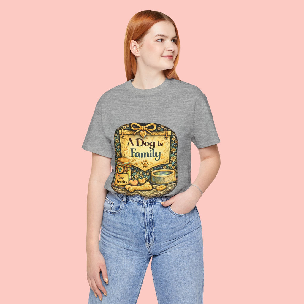 A Dog Is Family T-Shirt - Vintage Pet Lover Tee