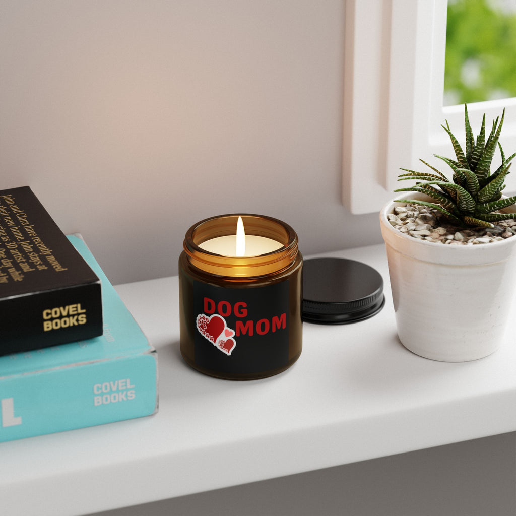 Dog Mom Soy Candle — Amber Jar Scented Candle for Pet Lovers