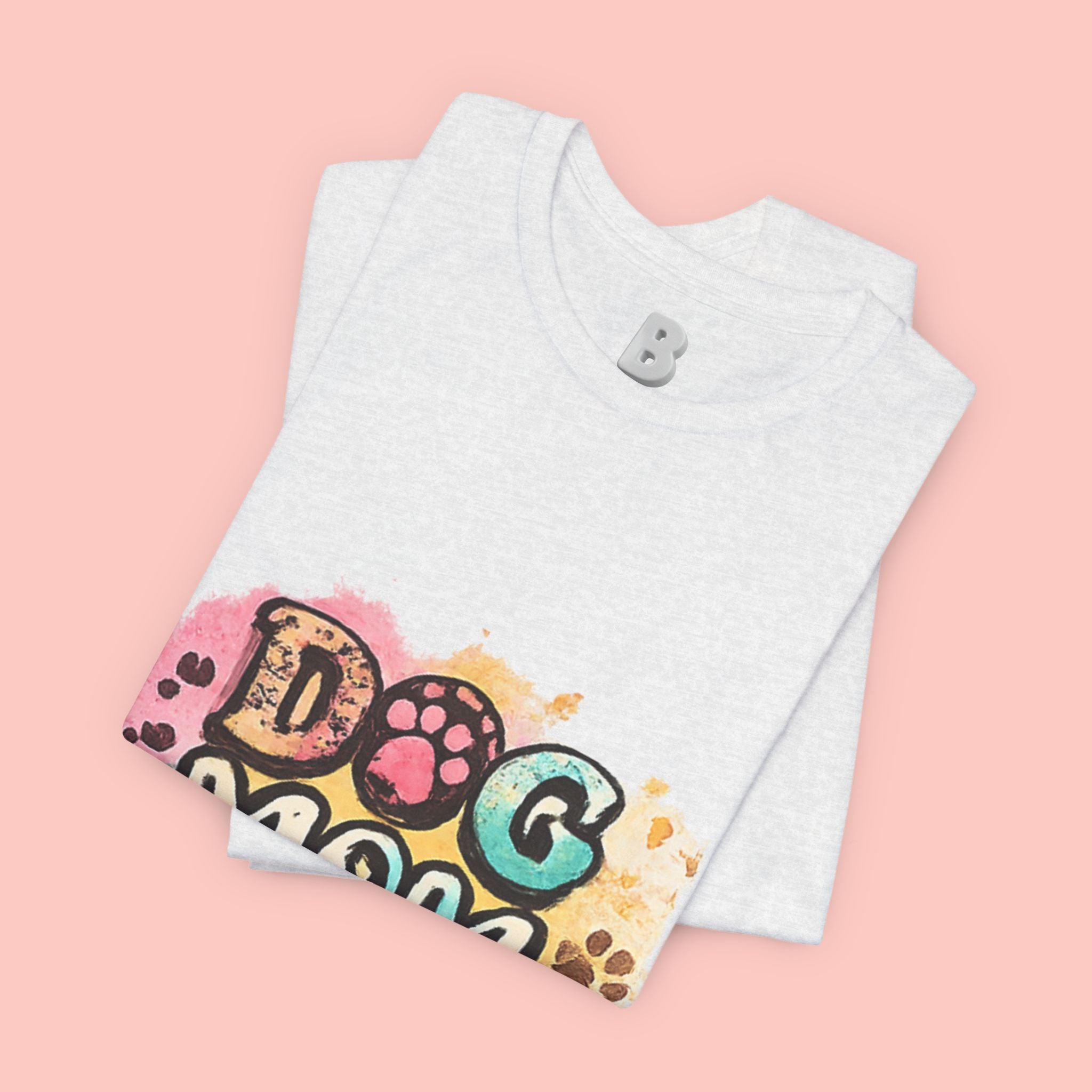 Dog Mom T-Shirt — Colorful Paw Print Graphic Tee for Pet Lovers