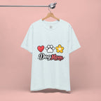 Dog Mom T-Shirt – Heart, Paw & Flower Graphic Tee