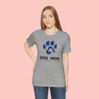 Dog Mom T-Shirt – Blue Paw Graphic "Dog Mom: It's Not a Hobby, It's a Lifestyle"