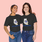 Dog Lover T-Shirt — "Love with my dog." Paw Print Graphic