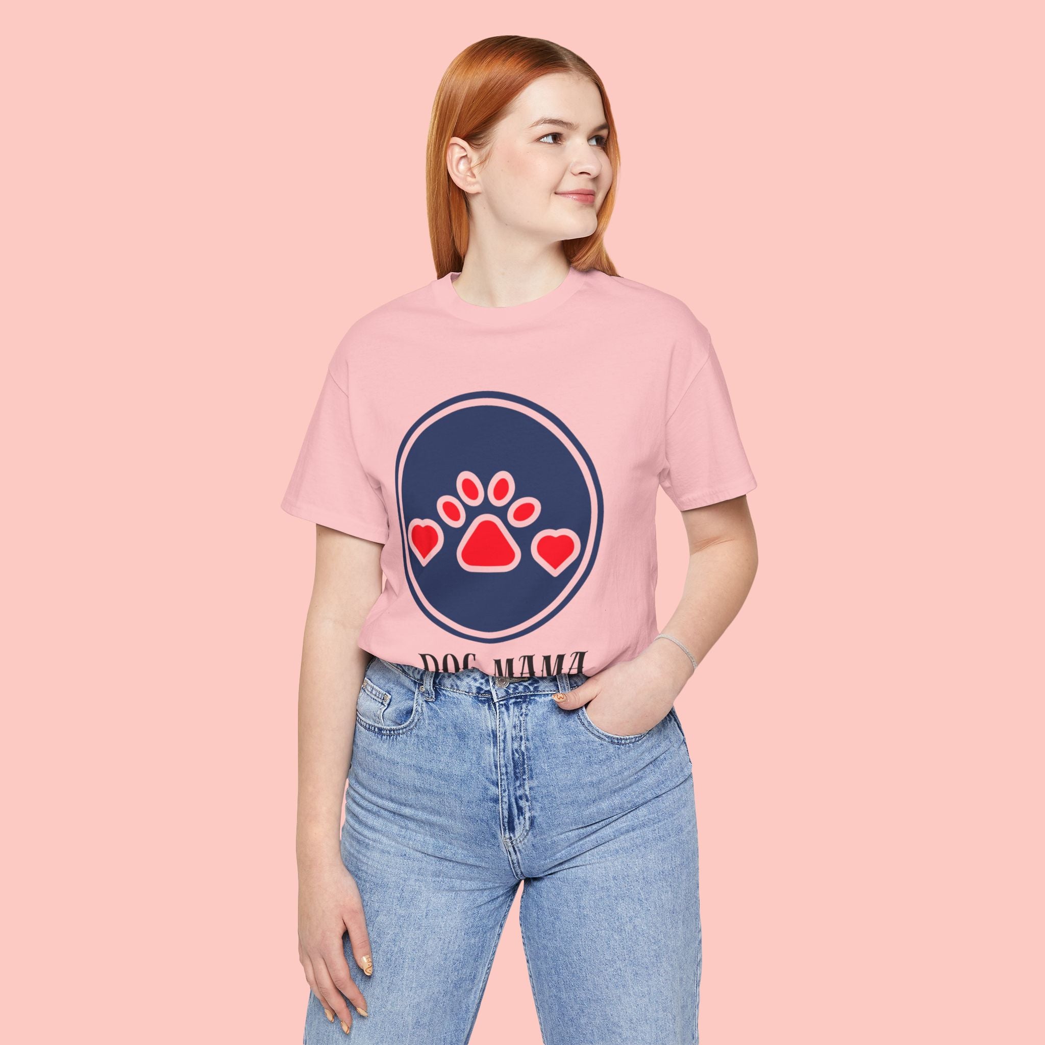 Dog Mama T-Shirt — Cute Paw & Heart Graphic Tee for Dog Lovers