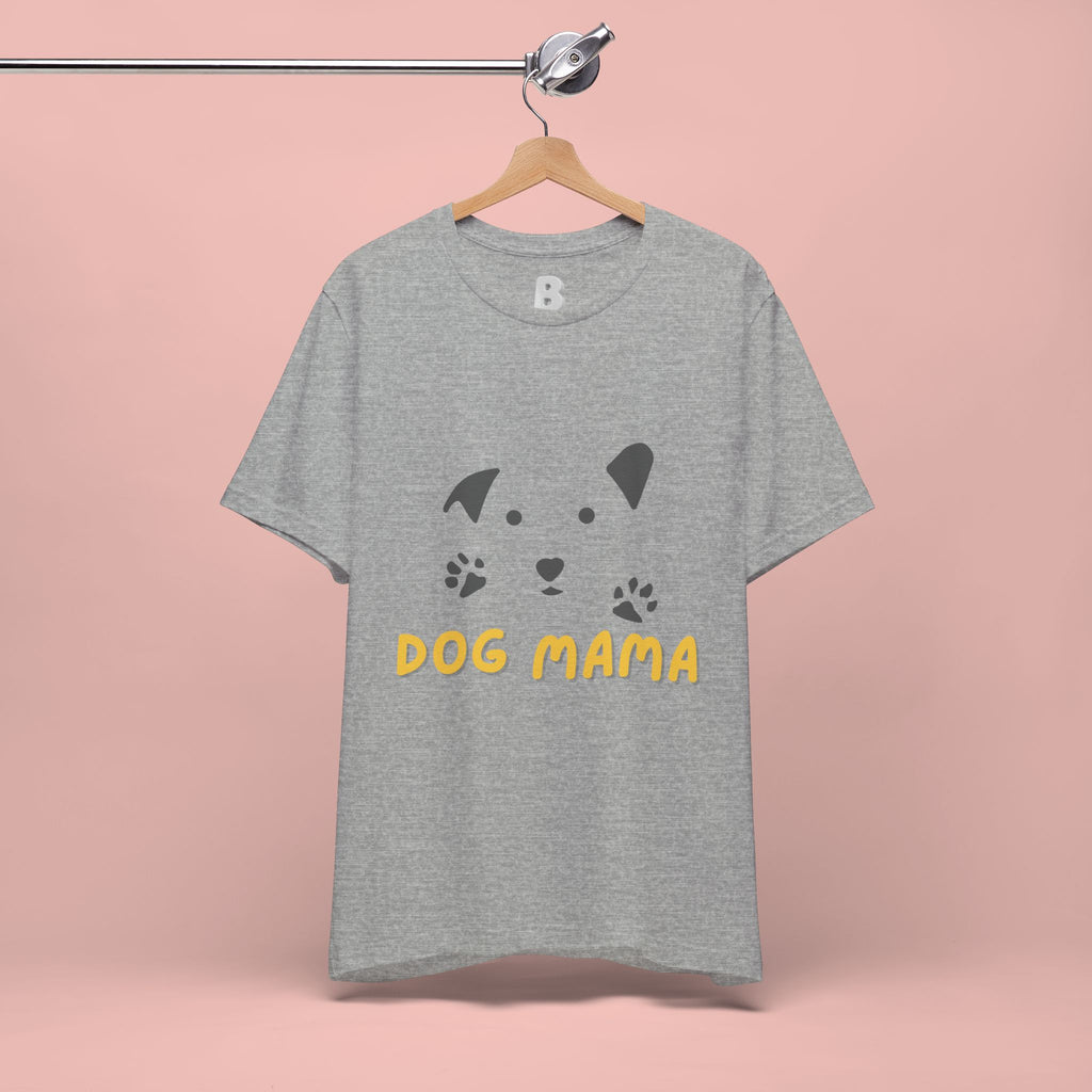 Dog Mama Graphic Tee — Cute Paw Print Dog Face T-Shirt for Dog Lovers