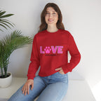 Dog Mom Love Crewneck Sweatshirt — Pink Paw Graphic