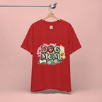 Dog Mom T-Shirt — Colorful Paw Print Graphic Tee for Pet Lovers