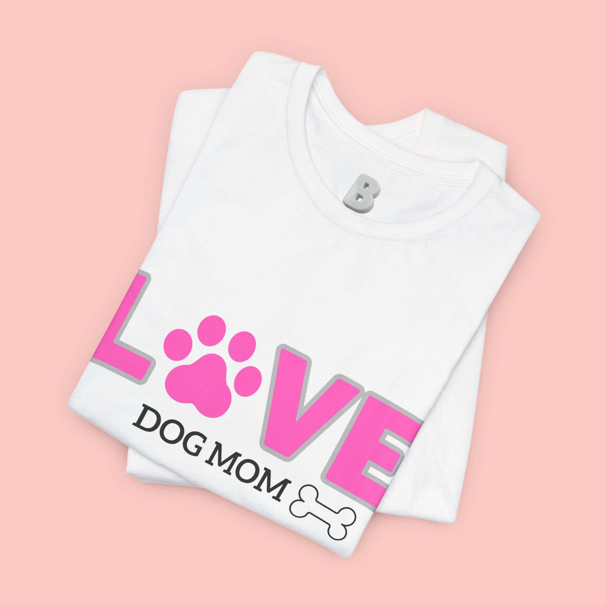 Love Dog Mom T-Shirt — Pink Paw Graphic Tee