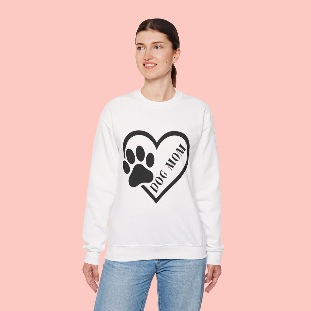 Dog Mom Heart Paw Crewneck Sweatshirt