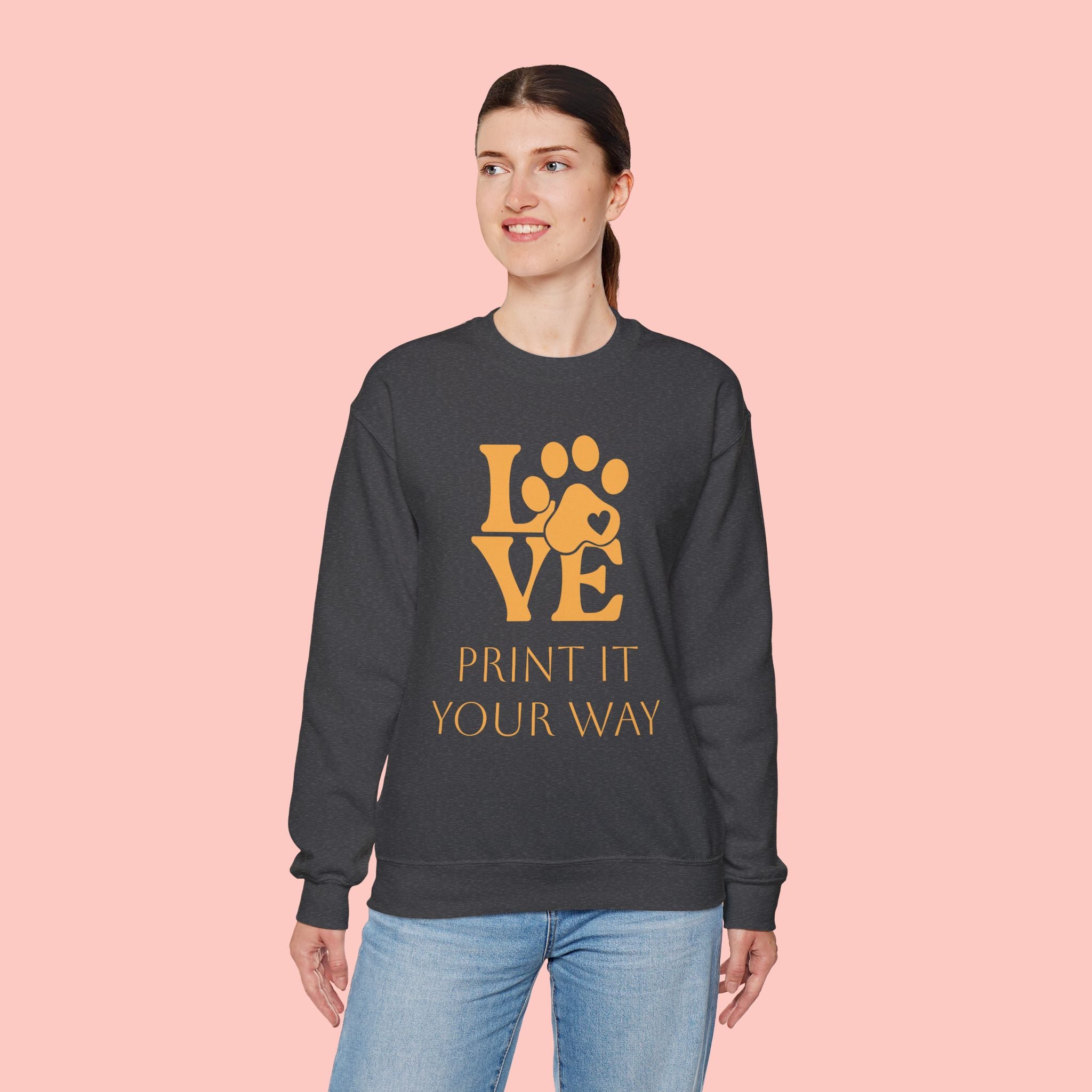 Love Paw Crewneck Sweatshirt — Pet Lover Graphic Sweatshirt