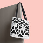 Dalmatian Paw Print Tote Bag — Dog Bones & Paw Pattern AOP Tote
